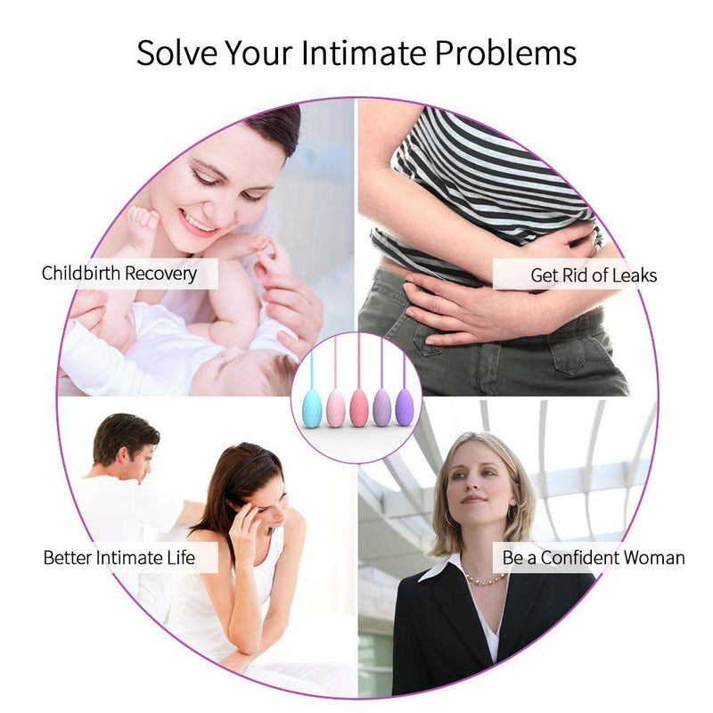 Pelvic Floor Training Balls - Vaginal Balls (Set Of 5) For Women - For Bladder Control And Pelvic Floor Exercises - Complete System For Beginners And Advanced Users - NewNest Australia