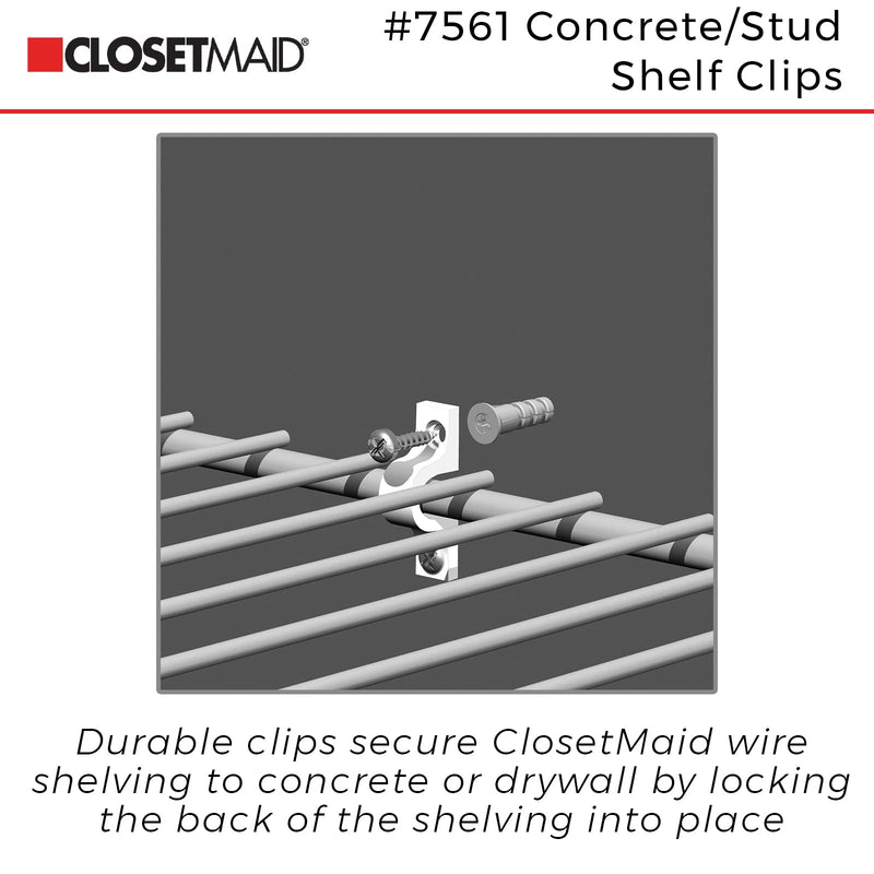 ClosetMaid 7561 Shelf Clips for Concrete Installation, 12-Pack , White - NewNest Australia