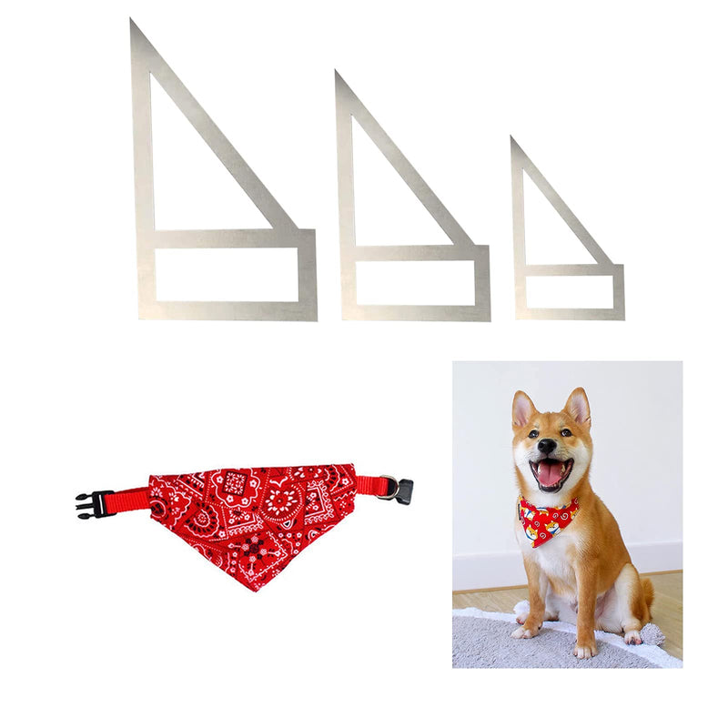 PIAOLGYI 3 Pcs M/S/L Reversible Dog Bandana Sewing Template Set DIY Craft Dog Bib Pattern for Small/Medium/Lager Size Dogs,Dog Scarf Sewing Quilting Stencil Triangle - NewNest Australia
