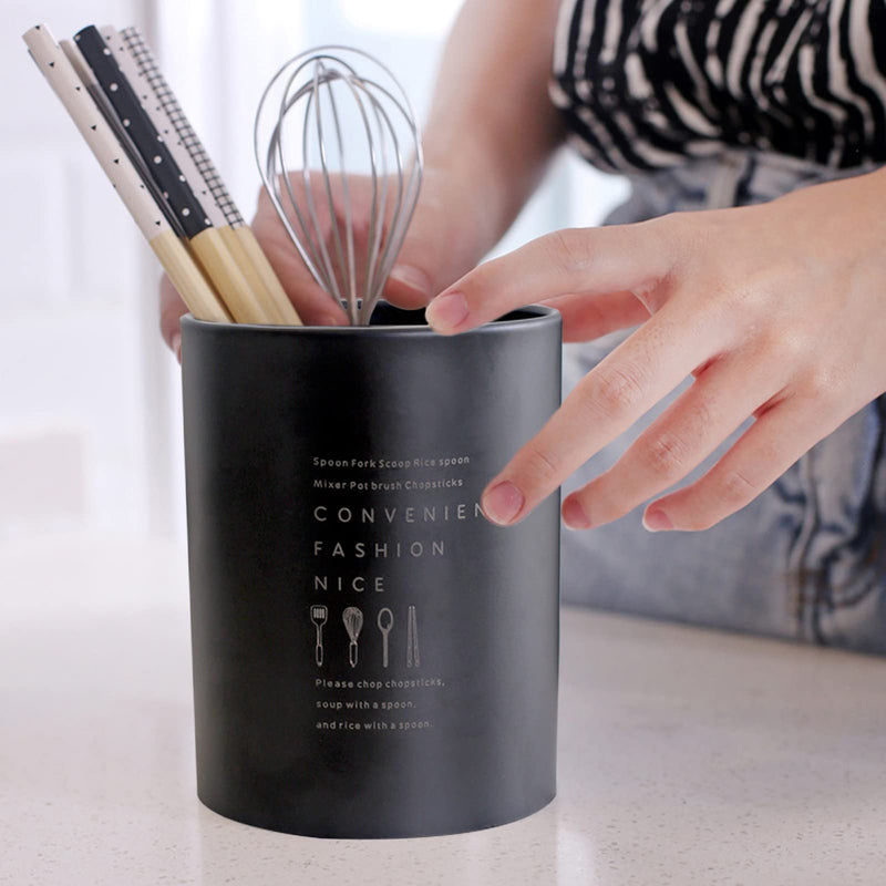 Black Utensil Holder Caddy, Metal Utensil Storage Basket Practical Kitchen Utensil Organiser Compact Flatware Silverware Organizer Tableware Holder for Forks Knives and Spoons Black - NewNest Australia