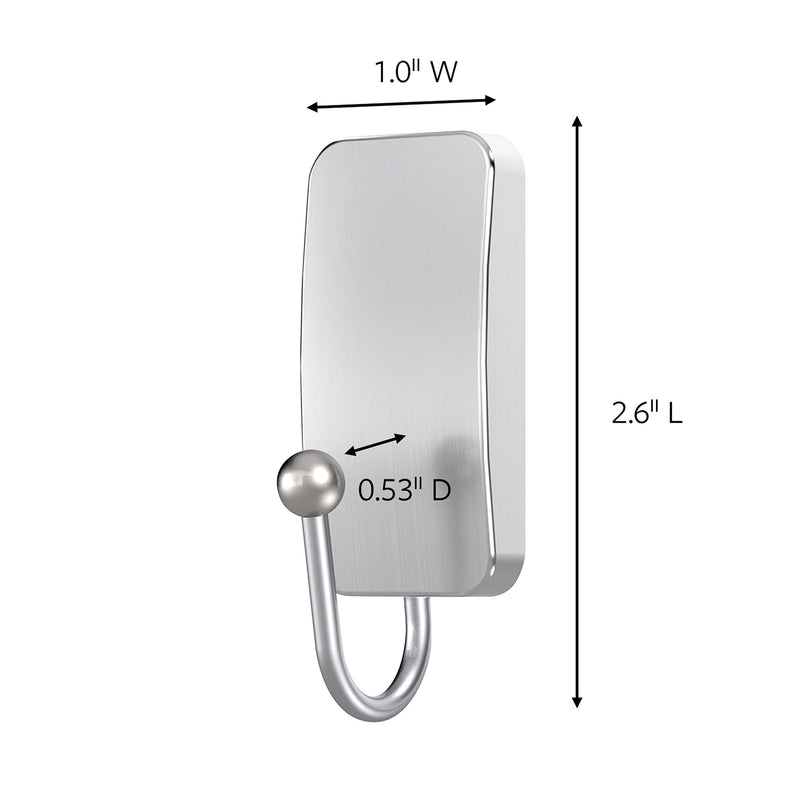 Command BATH33-SN-ES Bath Hooks, Satin Nickel, 4 Count 4 Bath Hooks - NewNest Australia