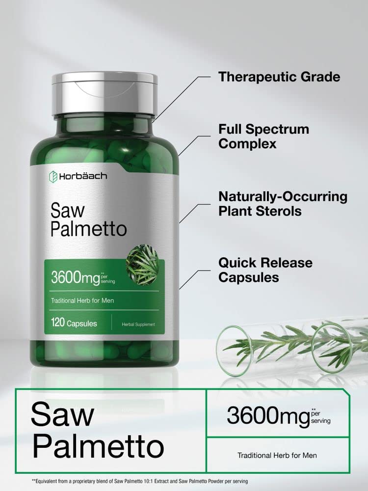 Saw Palmetto Extract | 120 Capsules | Gluten Free | from Saw Palmetto Berries | by Horbaach - NewNest Australia
