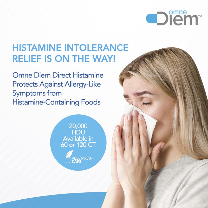 Omne Diem DAO 20,000 HDU - 60 Caps - Histamine Neutralizing Enzyme - No More Red Wine Headaches - Relieve Histamine Intolerance with Diamine Oxidase - Defend Against Allergy-Like Reactions - NewNest Australia