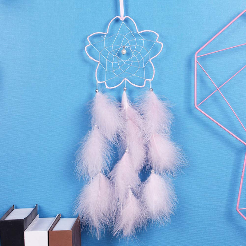 NewNest Australia - WESTONETEK Handmade Dream Catcher Bauhinia Dreamcatcher Pink Feather for Bedroom Wall Hanging Home Decor Wedding Party Blessing Gift Decoration 