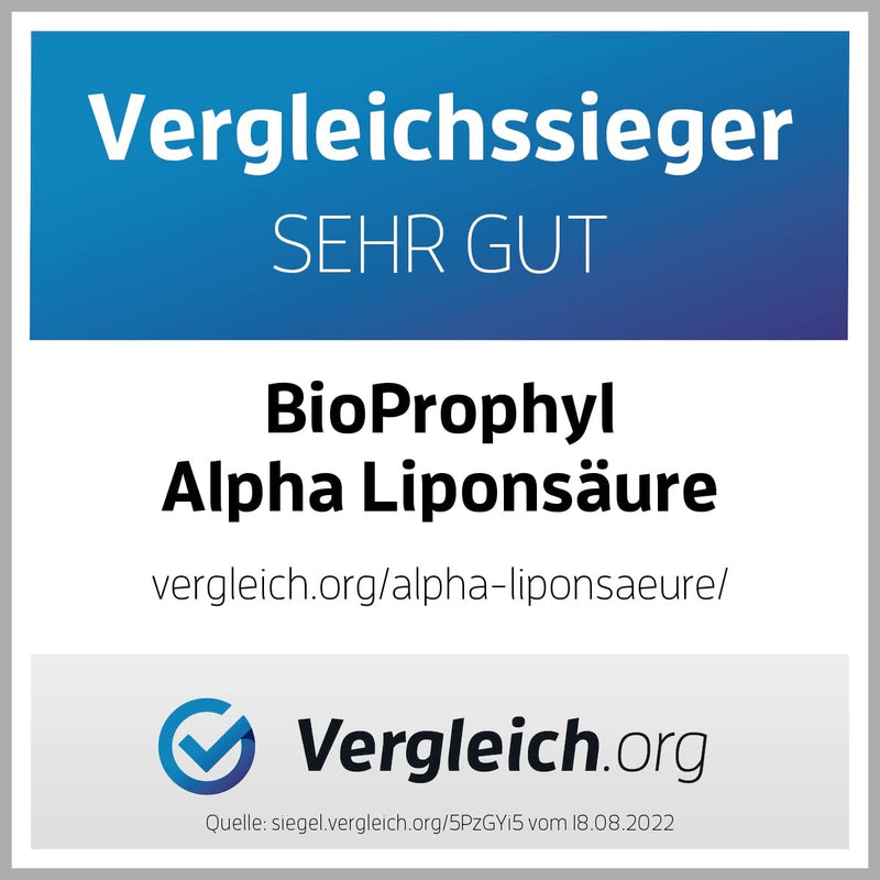 BioProphyl® Alpha Lipon - 300 mg purely natural - (R)-alpha lipoic acid - without synthetic (S)-alpha lipoic acid - with vitamin E and niacin - 60 vegetable capsules - NewNest Australia