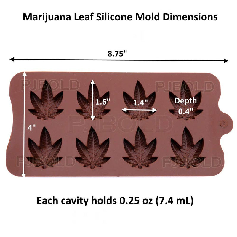 NewNest Australia - Marijuana Cannabis Weed Hemp Leaf Silicone Molds for Pot Candy Mold Chocolate Gummy Gummies, 2 Pack Brown 