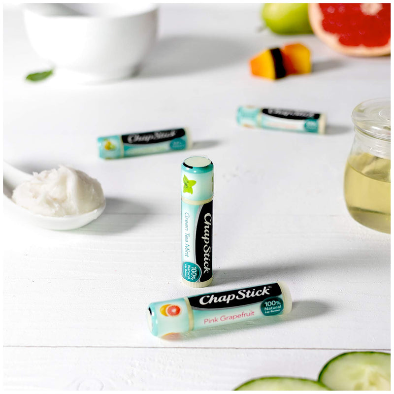 ChapStick 100% Natural Lip Butter (Green Tea Mint, 0.15 Ounce) Flavored Lip Balm Tube, 8-Hour Moisture - NewNest Australia