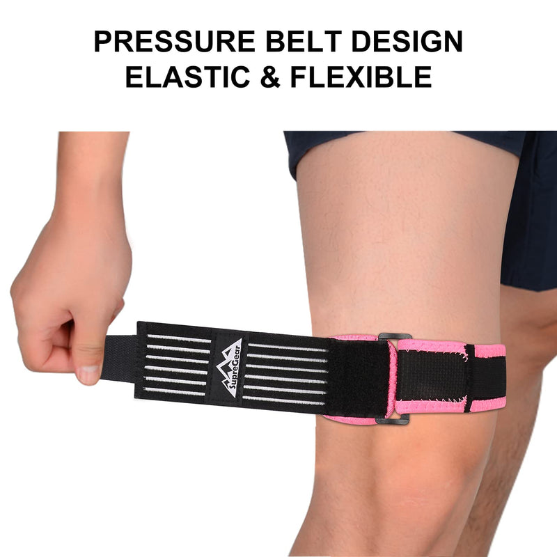 supregear IT Band Strap, Adjustable Iliotibial Band Knee, Thigh, Hip & ITB Syndrome Support Extra Compression Stabilizer for Patellar Tendonitis and Osgood Schlatters Woman Men Pink - NewNest Australia