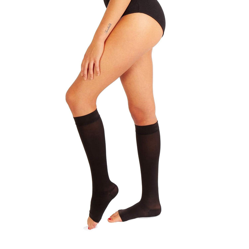 RIEMTEX Medical graded compression stockings class 2 CCL2 open toe calf stockings thrombosis stockings women and men black or beige size 5 - NewNest Australia