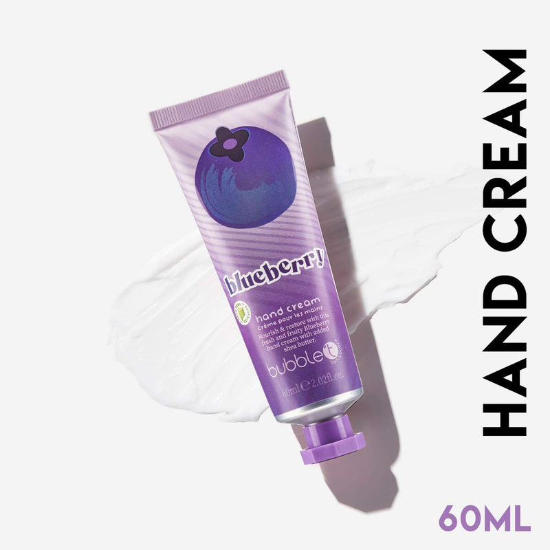 Bubble T Cosmetics, Blueberry Hand Cream Vegan Friendly with Shea Butter Suitable for Dry Sensitive Skin 60ml, Purple - NewNest Australia