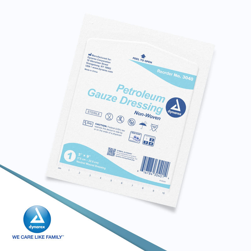 Dynarex Sterile Petroleum Non Adhering Gauze Dressing for Wounds, 12 Count 12 Count (Pack of 1) - NewNest Australia
