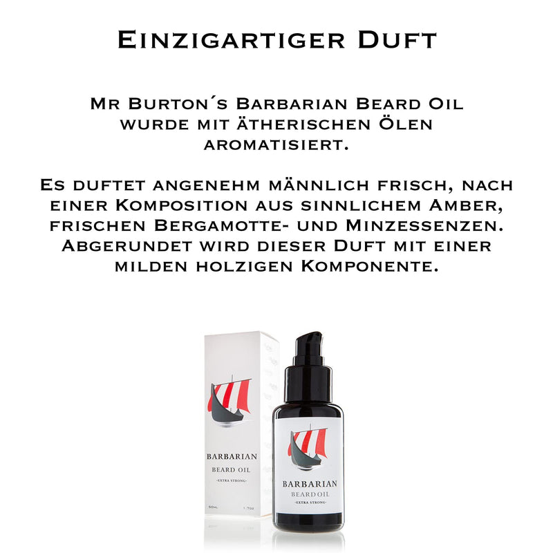 Beard oil beard care made in Germany - Mr. Burton's Barbarian Beard Oil - 50ml natural with argan oil vegan organic 50 ml (pack of 1) - NewNest Australia