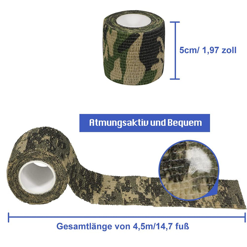 Qigui 8 Rolls Self-Adhesive Cohesive Bandage Camouflage Tape Cohesive Bandage Plaster Bandage Finger Plaster Bandage Bandage Fixing Bandage Elastic Bandage For Hunting Sports Outdoors 5 Cm - NewNest Australia