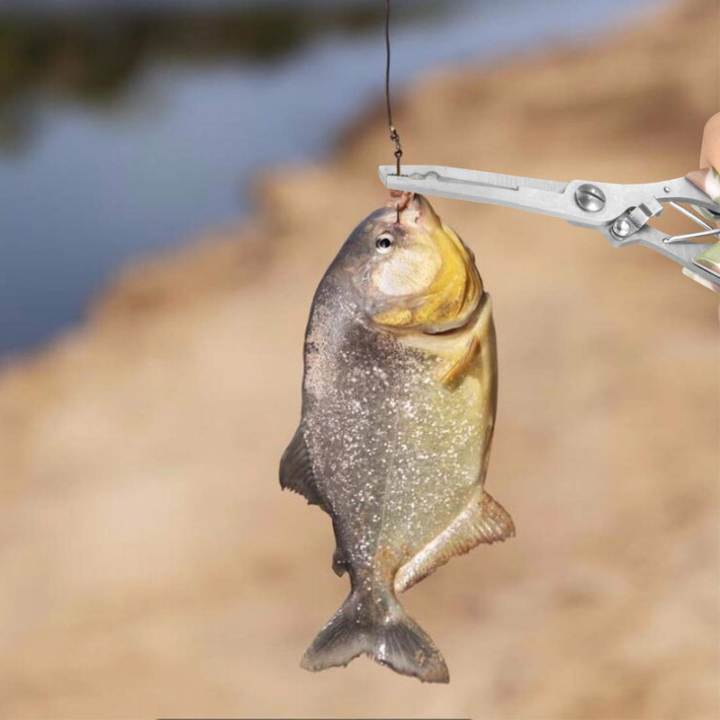 sawkit Fishing Pliers/Portable Fish Hook Remover/Stainless Steel Line Cutter Curved Nose Remove Hook Fishing Tackle Tool with Nylon Sheath Fishing Plyers Fishing Gear Set - NewNest Australia