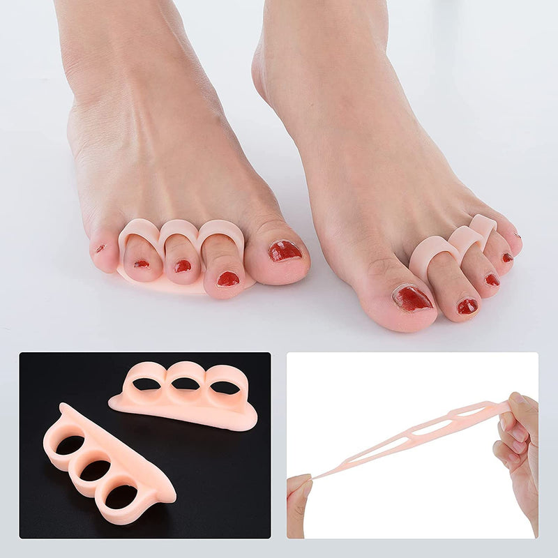 CAREOR 6 Pieces Hammer Toe Cushion - Hammer Toe Gel Pads Corrector & Straightener for Curled, Curved, Claw & Mallet Toe Relief - Right & Left Gel Support Crest Cushion (3 Hole Beige) - NewNest Australia