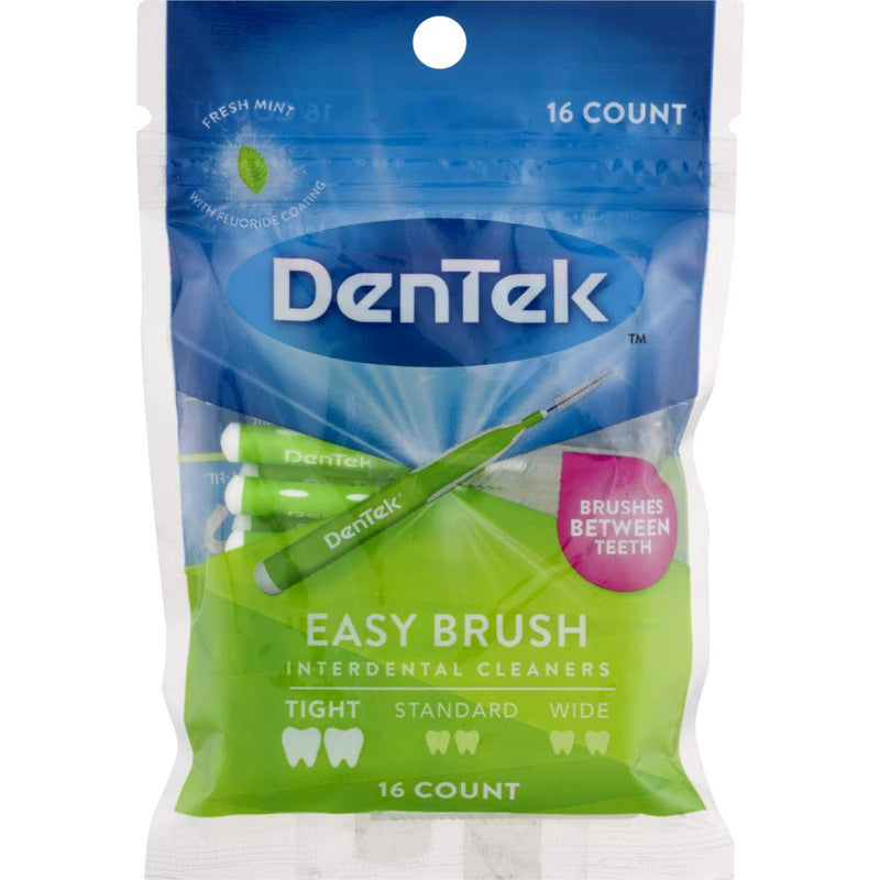 DenTek Easy Brush Fresh Mint Tight Interdental Cleaners, 16 each (Value Pack of 2) 16 Count (Pack of 2) - NewNest Australia