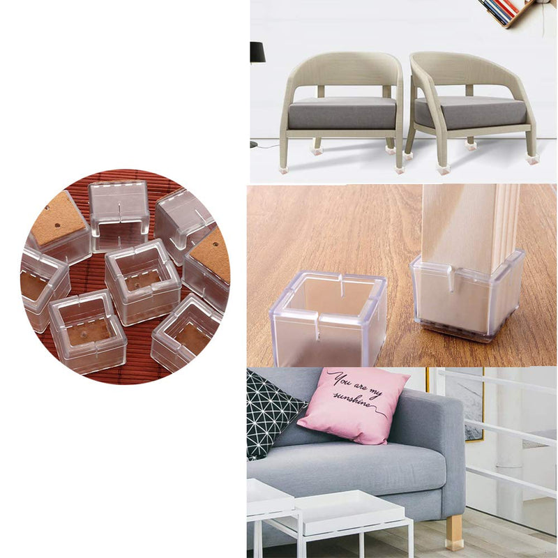 16 Pack Chair Leg Caps Silicone Floor Protector Furniture Table Feet Covers (Fit Square Diameter 1.25" to 1.45", Quantity-16pc) 1-1/2" to 1-5/8 - NewNest Australia