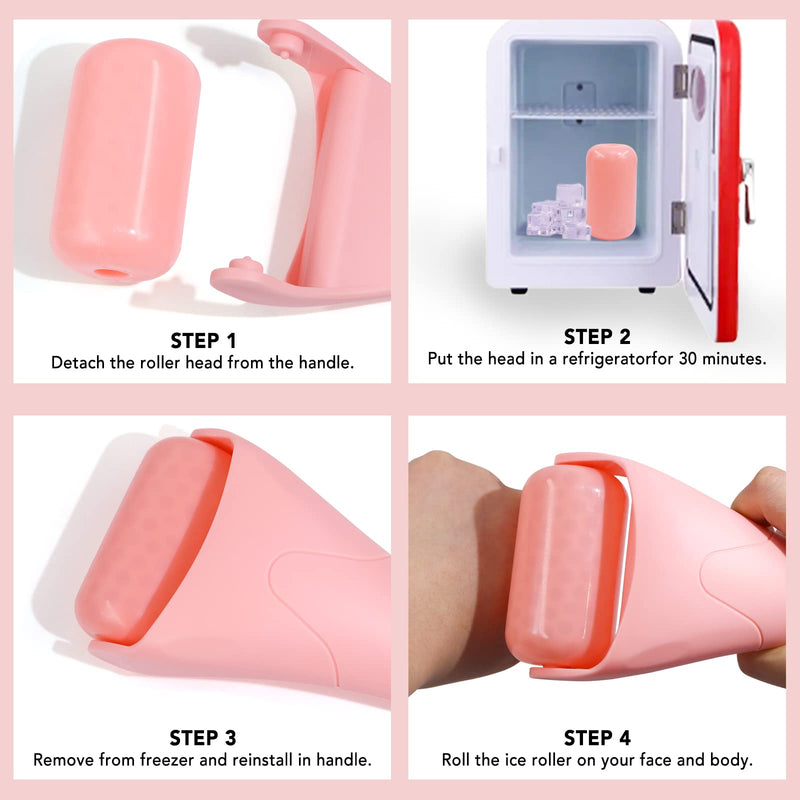 huefull Ice Roller for Face with 2 Rollers and Gua Sha Facial Tools, Face Roller for Reducing Puffiness, Redness & Migraine Relief - NewNest Australia