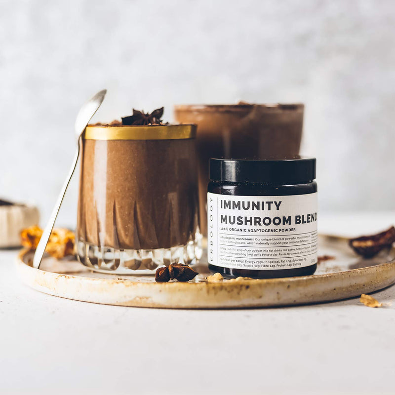 100% Organic Immunity Mushroom Comlpex 50g - High in Beta-glucans - Reishi, Cordyceps, Lion's Mane - Small Batch - Sustainably Grown in Europe - Vegan - Non-GMO - No Added Fillers - NewNest Australia