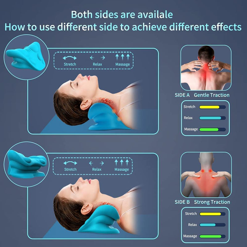 REARAND® 3 in 1 Neck Cloud,Neck Stretcher, Back Stretcher for Neck, Should or Back Pain Relief,Neck bulging,Cervical Spine Alignment,TMJ Chiropractic Pillow,Posture Corrector, REARAND Stretcher Blue - NewNest Australia