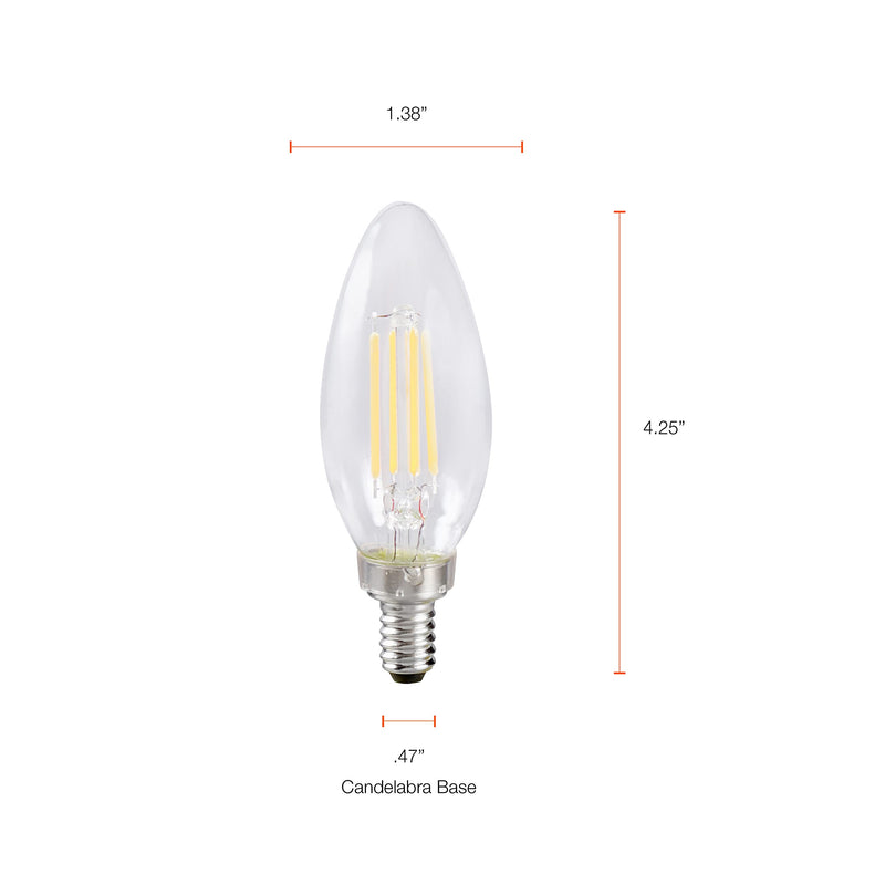 SYLVANIA ECO LED B10 Light Bulb, 40W=4.5W, 7 Year, 300 Lumens, Non-Dimmable, Clear, 2700K, Soft White - 6 Pack (40878) Soft White (2700K) 6 Count (Pack of 1) - NewNest Australia