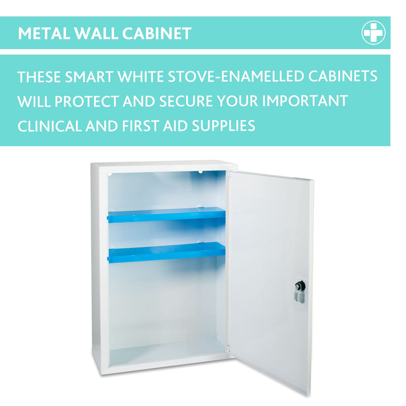 Reliance Medical White Sofia Metal Wall First Aid Emergency Cabinet. Wall Mounted Medical Cabinet To Store Supplies In 3 Spacious compartment - Contains Security Lock. Supplied With a Set of 2 Keys. - NewNest Australia