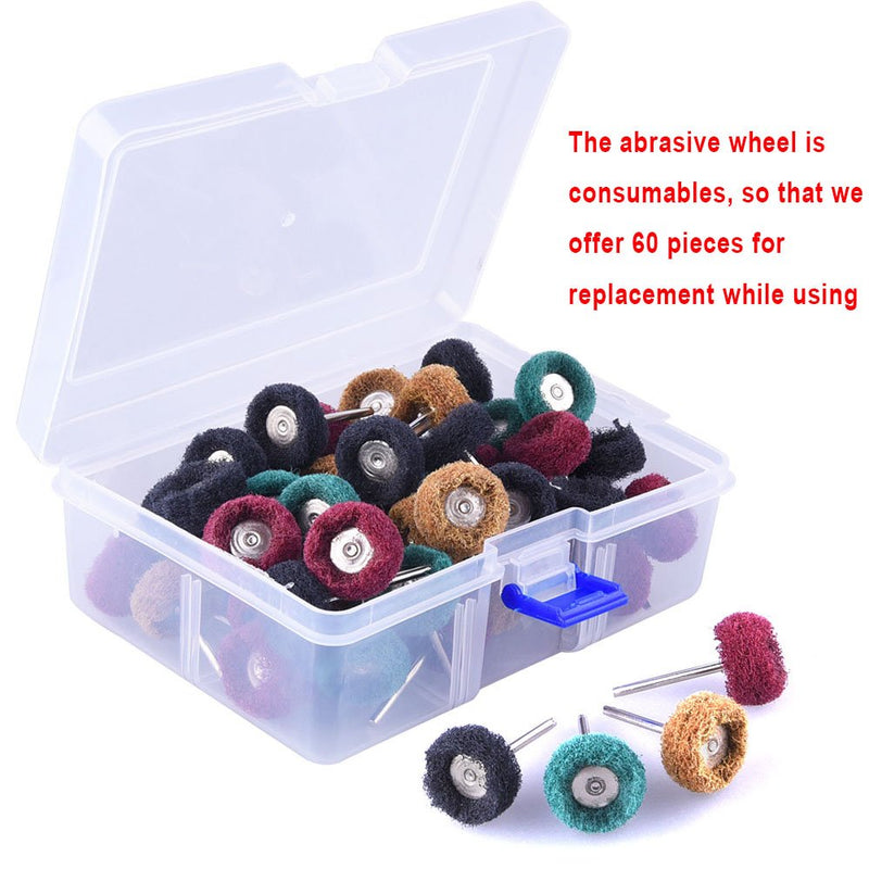 AUSTOR 60 Pieces 1 inch Abrasive Wheel Buffing Polishing Wheel Set 4 Grits Polishing Wheel with Free Box for Dremel Rotary Tool - NewNest Australia