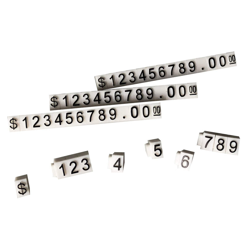 Price Tag Cube Adjustable Assembly Number Angled Pricing Counter Display Stand Label Sale Price 14 Sets (White, Medium) White - NewNest Australia