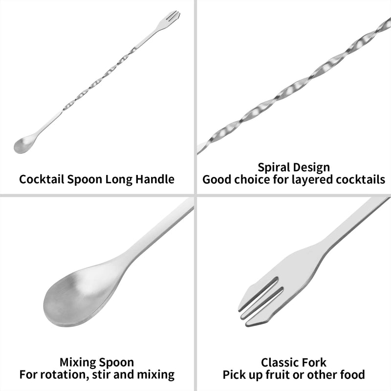 tifanso Muddler for Cocktails, 10" Muddler and Bar Spoon Cocktail Mixing Spoon, Stainless Steel Cocktail Muddler Stirrer, Cocktail Spoon Long Handle, Bar Accessories Tools for Mojitos Fruit Drinks - NewNest Australia