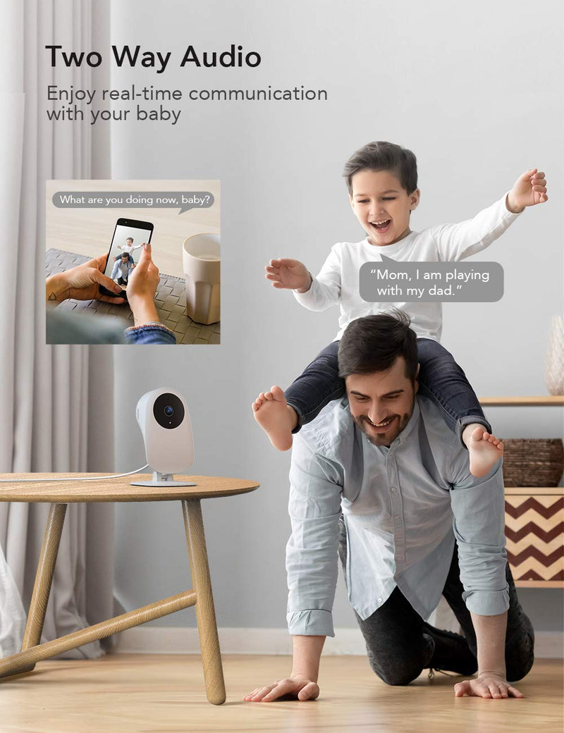 Nooie Baby Monitor with Camera and Audio 1080P Night Vision Motion and Sound Detection 2.4G WiFi Home Security Camera for Baby Nanny Elderly and Pet Monitoring, Works with Alexa - NewNest Australia