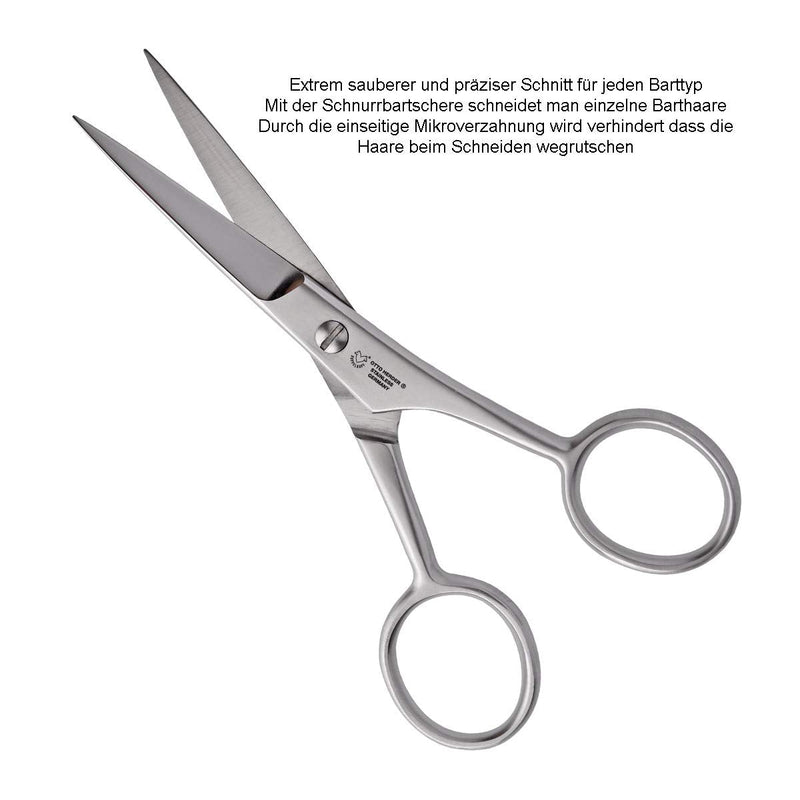 OTTO HERDER men's beard scissors 11.5 cm - in a leather case, men's beard trimmer straight blade cuts precise mustaches and beards - fine micro-serration prevents hair from slipping 11.5 cm - NewNest Australia