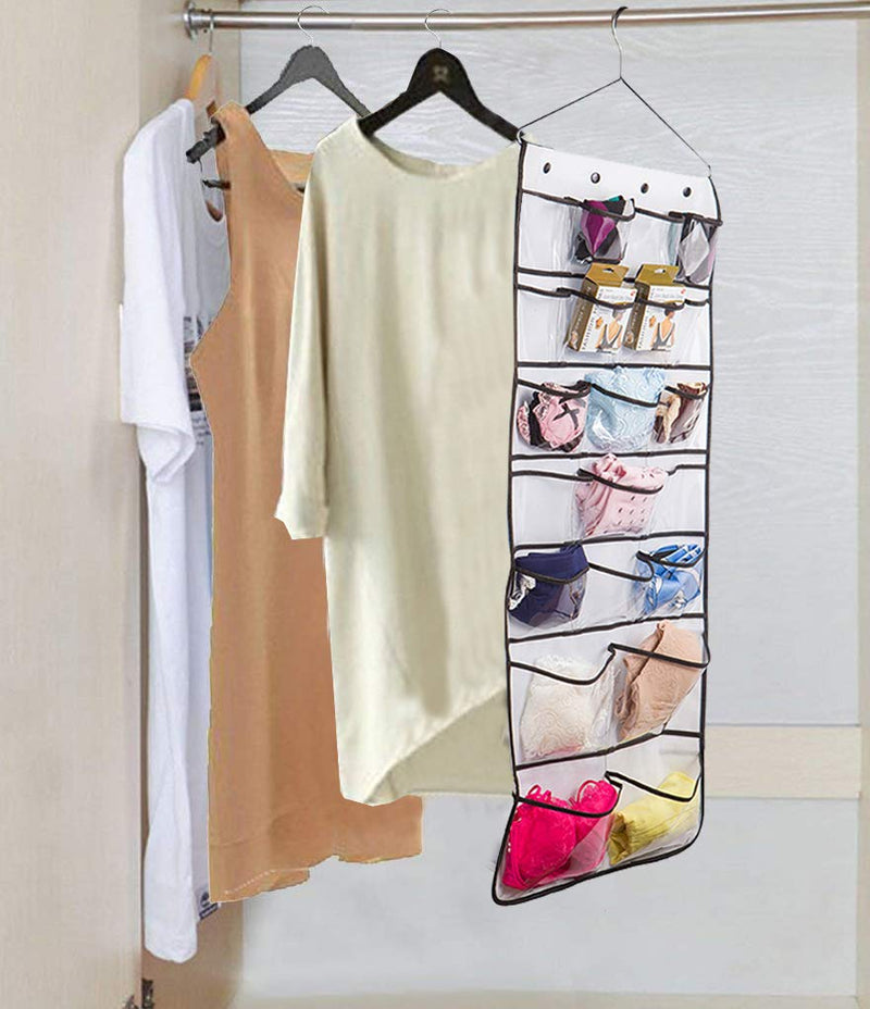 Misslo Hanging Closet Dual-Sided Organizers, 42 Pockets, 38.5 by 17.75-Inch White - NewNest Australia