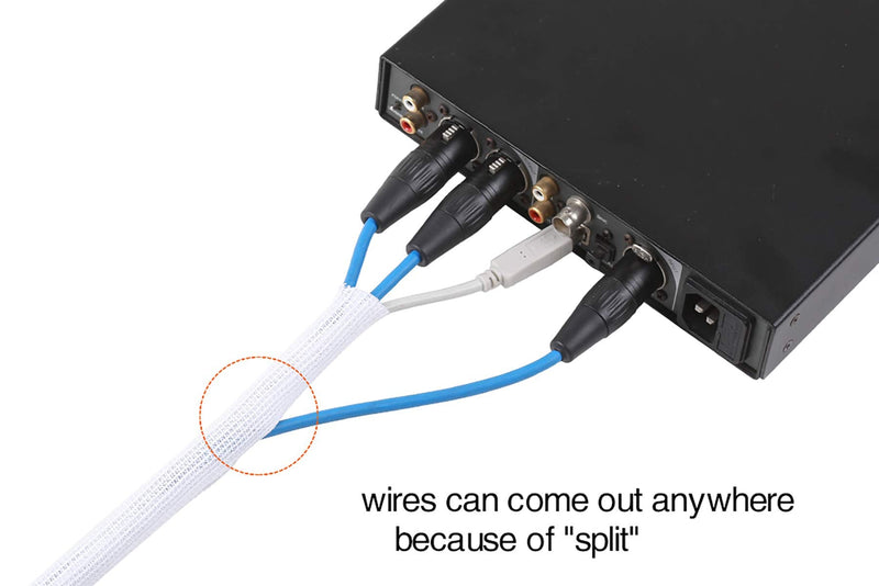 Alex Tech 10ft - 1 inch Cord Protector Wire Loom Tubing Cable Sleeve Split Sleeving for USB Cable Power Cord Audio Video Cable - Protect Cat from Chewing Cords - White 1"-10ft - NewNest Australia