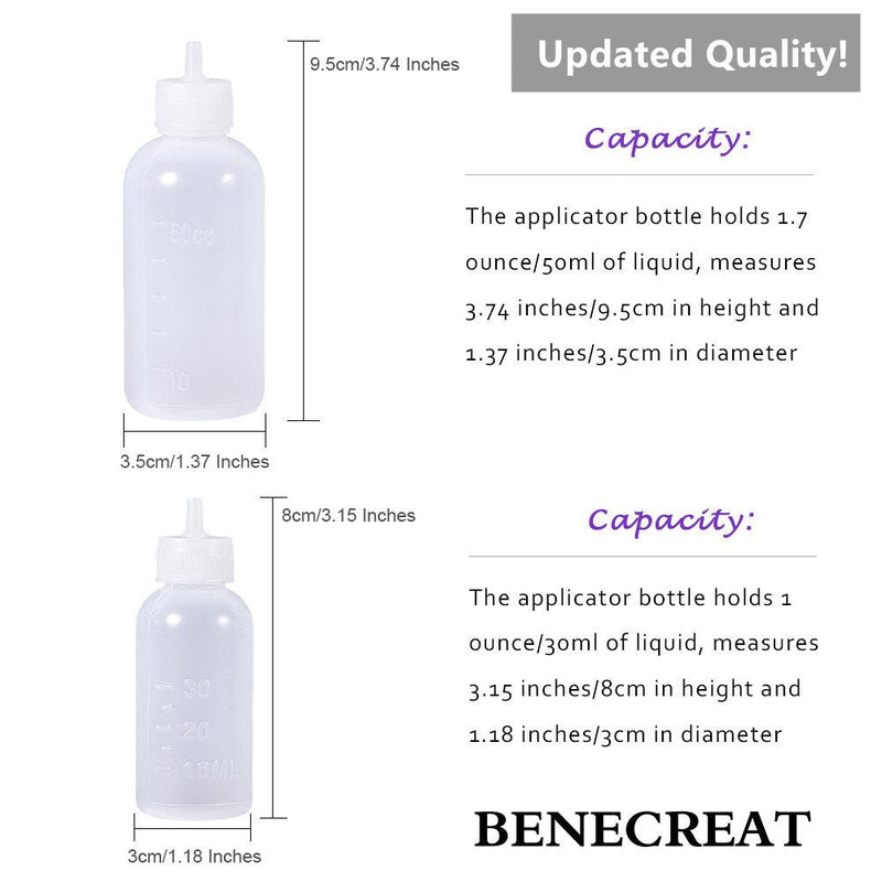 BENECREAT 8PCS Multi Purpose DIY Precision Tip Applicator Bottles 1/1.7 Ounce Needle Tip Glue Bottles with 8 Caps and 18 Tips for DIY Quilling, Craft Art Project, Glue, Oiler Bottle - NewNest Australia