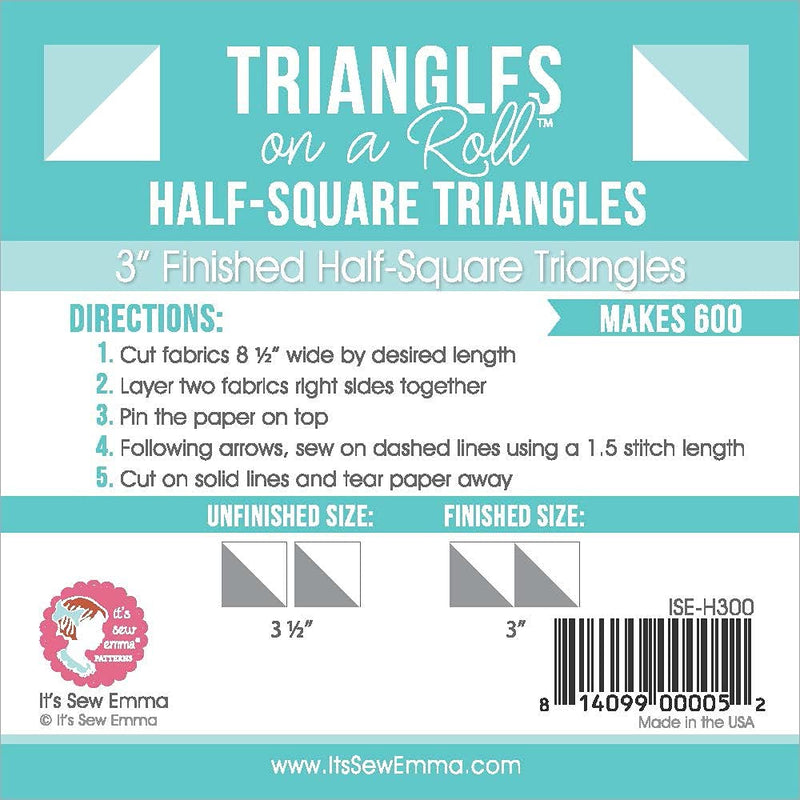 Triangles On A Roll Half Square, 3" 3" - NewNest Australia