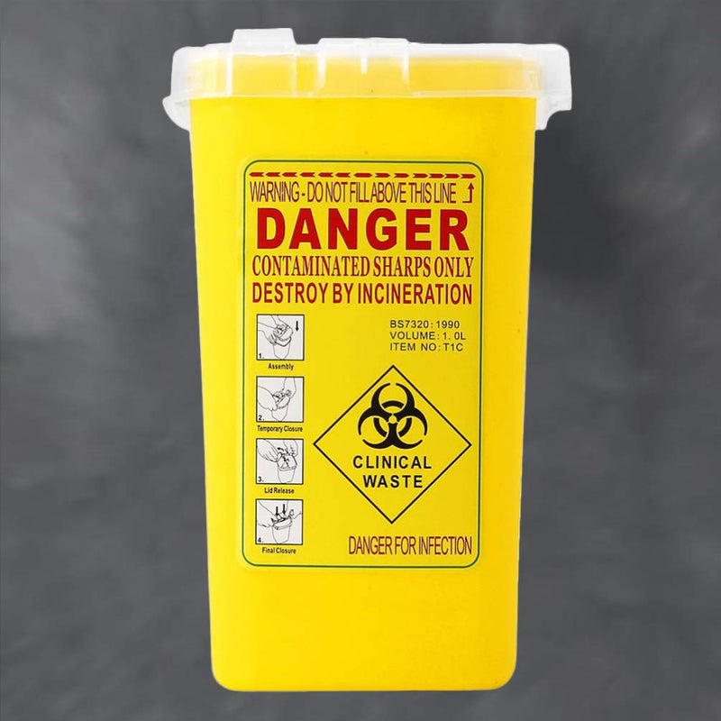 Healvian Sharps Container Sharps Disposal Container Biohazard Needle and Syringe Disposal Small Sharps Bin Professional Needle Container (Yellow) Sharps Disposal Box Yellow - NewNest Australia