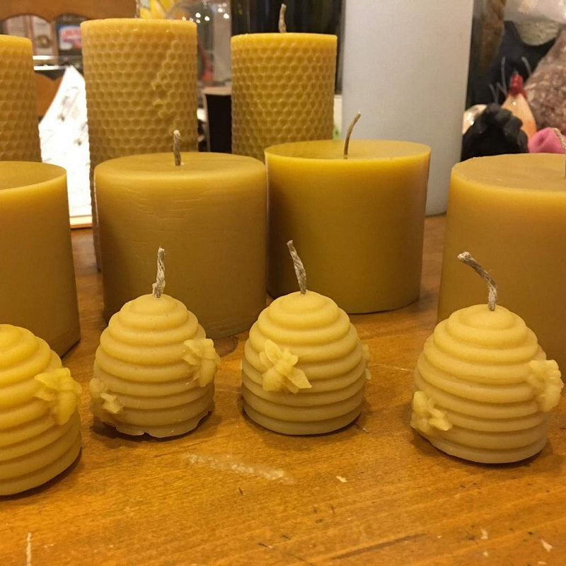 Fewo 2 Pack 3D Bee Honeycomb Candle Molds Beehive Silicone Mold for Homemade Beeswax Candle Soap Hand Lotion Bars Crayon Wax Melt Hives Candle Making Supplies - NewNest Australia