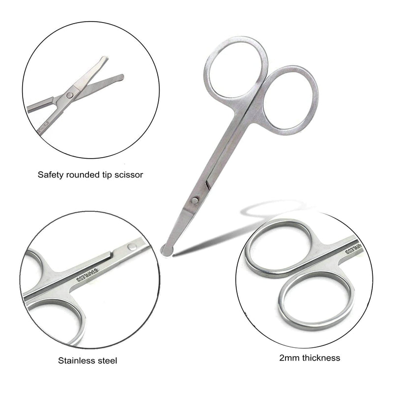 3 Packs Stainless Steel Curved Eyebrow Scissors And Nose Hair Scissors Set, Makeup Scissors For Trimming Facial Hair For Nails, Eyebrows, Beard Scissors, Nose And Ear Hair - NewNest Australia
