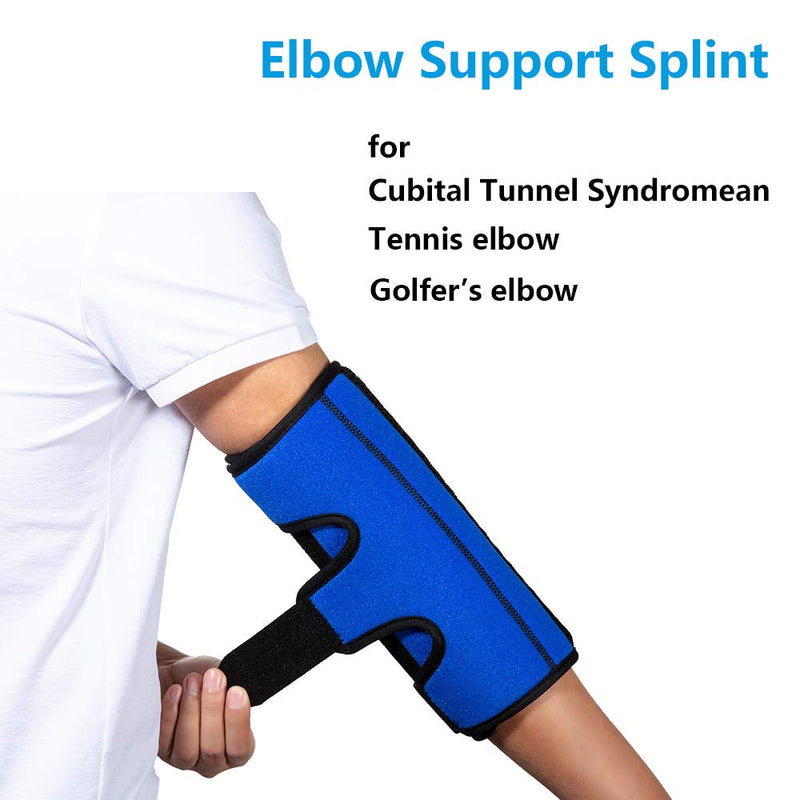 Elbow Brace for Cubital Tunnel Syndrome Adult Elbow Immobilizer Stabilizer Support Splint for Arthritis Pain Relief Tendonitis at Night Sleeping,Arm brace for Women and Men, Fits Both Arms Blue L - NewNest Australia