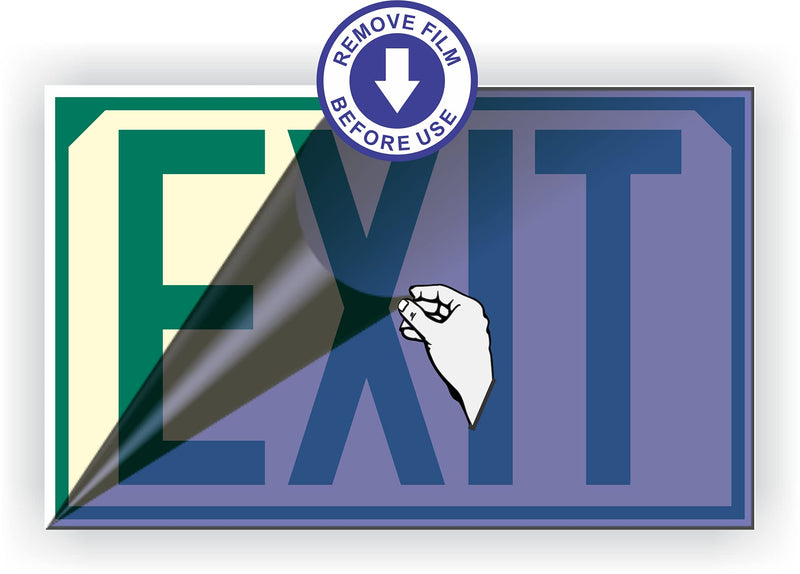 OSHA Photoluminescent Exit Sign (Green) UV Inks on Aluminum 12" x 7.5" | HEAT Resistant | COLD Tolerant | WEATHER Proof. - MADE IN USA - - NewNest Australia