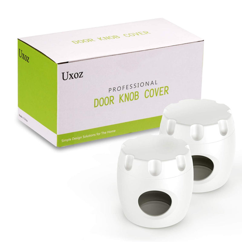 Uxoz Door Knob Safety Cover, 4 Pack Baby Safety Door Handle Cover, Screw Thread Design, Reusable, Reliable Solution to Prevent Kids from Popping Off The Covers 4 Count (Pack of 1) - NewNest Australia