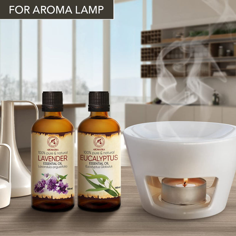 Essential Oils Set 2 X 100 Ml - Lavender Oil And Eucalyptus Oil - Aromatherapy Essential Oils For Diffusers And Oil Burners - Eucalyptus Oil For Scented Candles And Soaps - Lavender Oil For Skin And - NewNest Australia