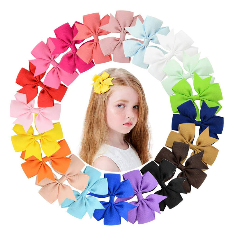40PCS 3 Inch Hair Bows for Girls Grosgrain Ribbon Toddler Hair Accessories with Alligator Clip Bow for Toddler Girls Baby Kids Teens In Pairs 40pcs/20pairs - NewNest Australia