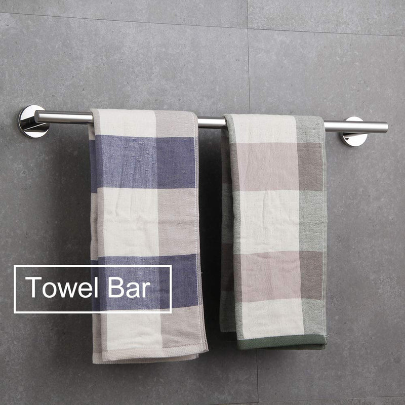 NANA 24-Inch Bath Towel Bar SUS 304 Stainless Steel Towel Holder Modern Bathroom Accessories Wall Mounted, Polished Finish BM8660-G - NewNest Australia