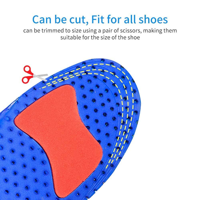 Orthotic Insoles Full Length with Arch Supports Orthotic Inserts for Flat Feet, Shoe Insoles for Plantar Fasciitis, Feet Pain, Comfort Lightweight Insoles 10/13.5 UK Blue - NewNest Australia