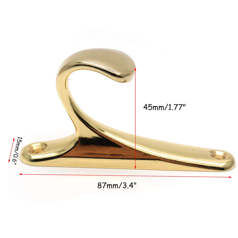 NewNest Australia - Rannb Gold Hooks Single Coat Hooks Wall Mounted Single Hook - 6pcs 