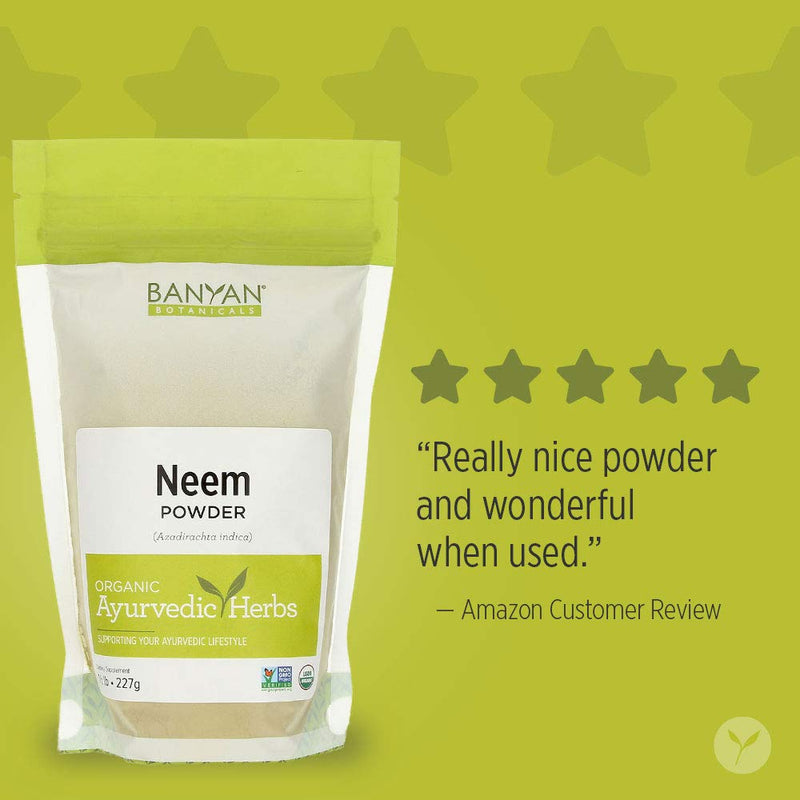 Banyan Botanicals Neem Powder - Organic Azadirachta Indica - Purifying Ayurvedic Herb for Healthy Skin & Blood* – 1/2 lb. – Fair Trade Sustainably Sourced Non-GMO Vegan - NewNest Australia