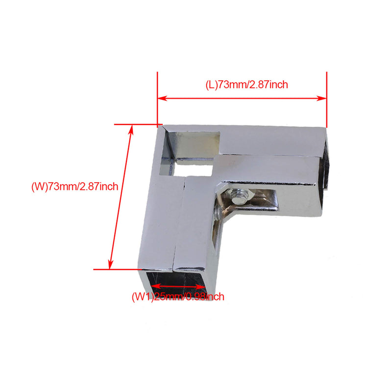 RDEXP Aluminum Alloy 3 Way L Shape Square Tube Clamp Tube Connector Pipe Fittings - NewNest Australia