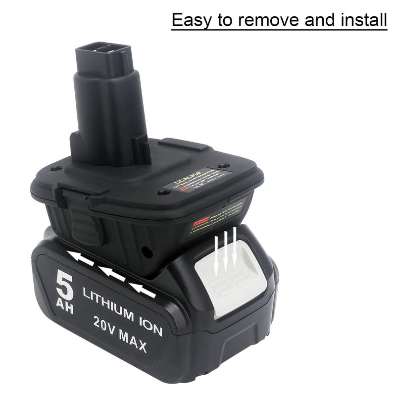 Biswaye 20V Battery Adapter DCA1820 for Dewalt 18V Tools, Convert Dewalt 20V Lithium Battery DCB205 DCB207 for Dewalt 18V NiCad & NiMh Battery Tools DC9096 DW9096 DC9098 DC9099 DW9099 - NewNest Australia