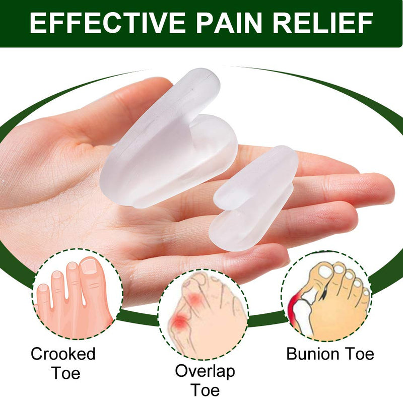 Welnove Toe Separators for Bunions - Gel Overlapping Toe Spacers - 10 Pieces - Flared Design Silica Gel Toe Straighteners, Bunion Corrector for Pain Relief ,Prevent Corns White-10 Toe Spacer - NewNest Australia